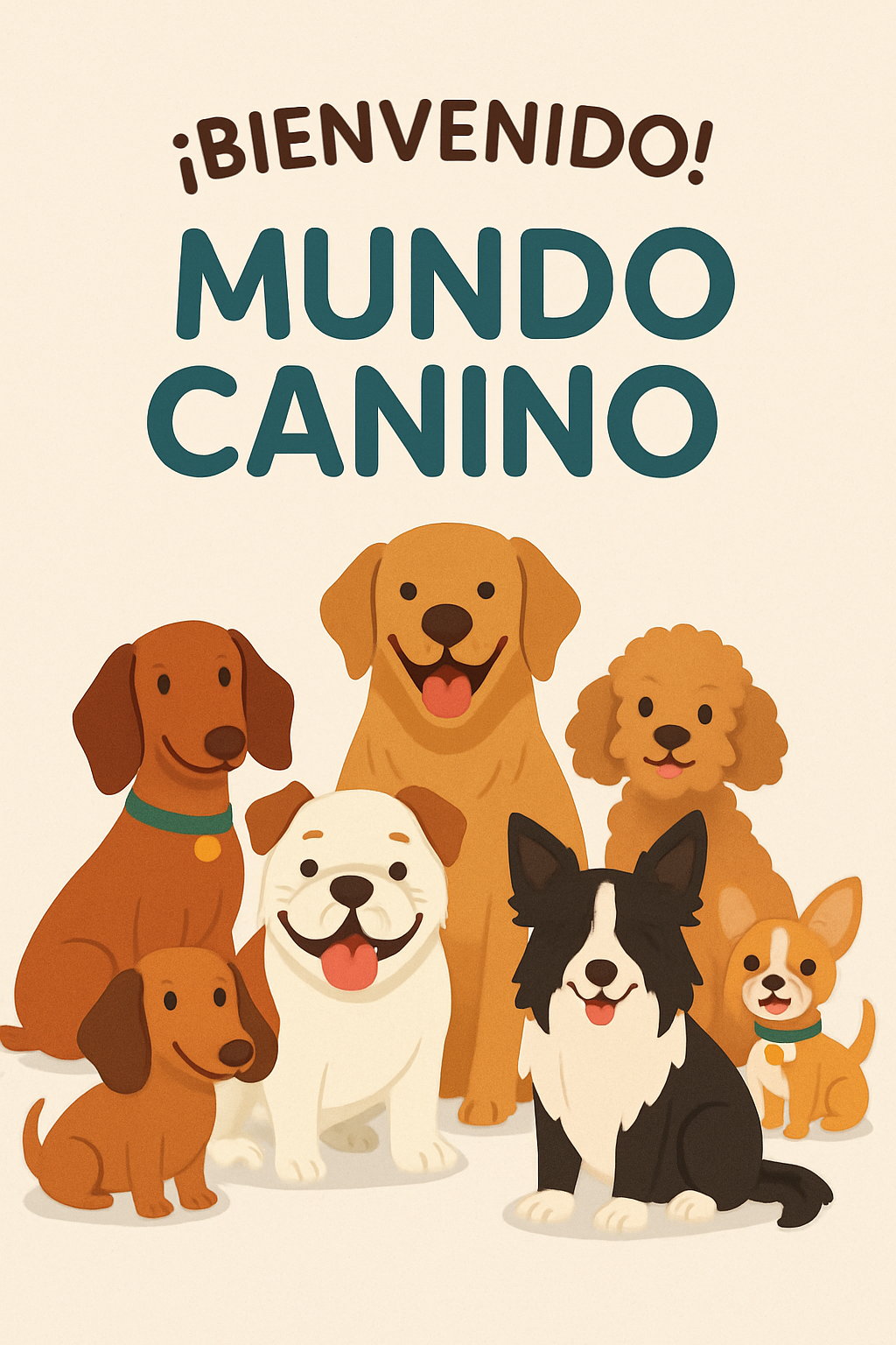 Imagen de perros dando la Bienvenida